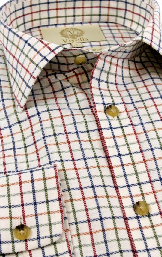 Viyella 80/20 Plum & Blue Tattersall Check Classic Fit Shirt