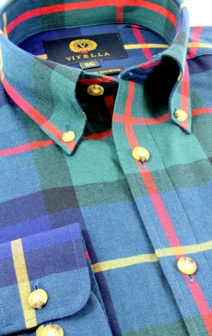Viyella 80/20 Oversized House Check Classic Fit Shirt with Button Down Collar