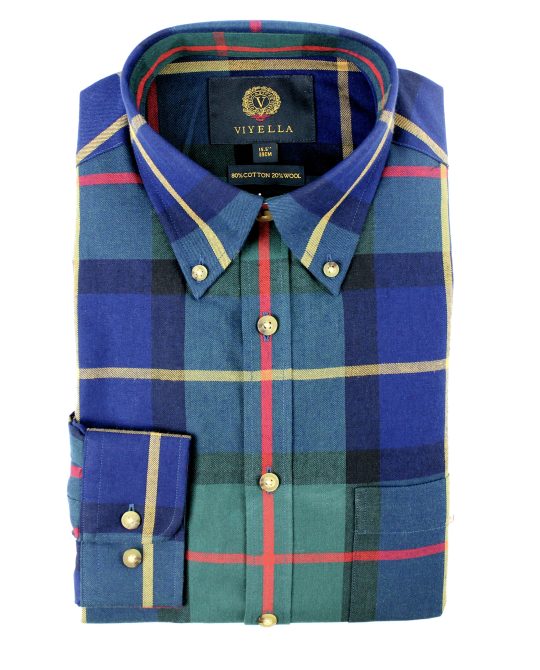 Viyella 80/20 Oversized House Check Classic Fit Shirt with Button Down Collar - Image 2