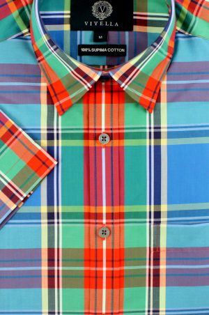 Viyella Classic Fit MacBeth Tartan Short Sleeve Supima Cotton Shirt