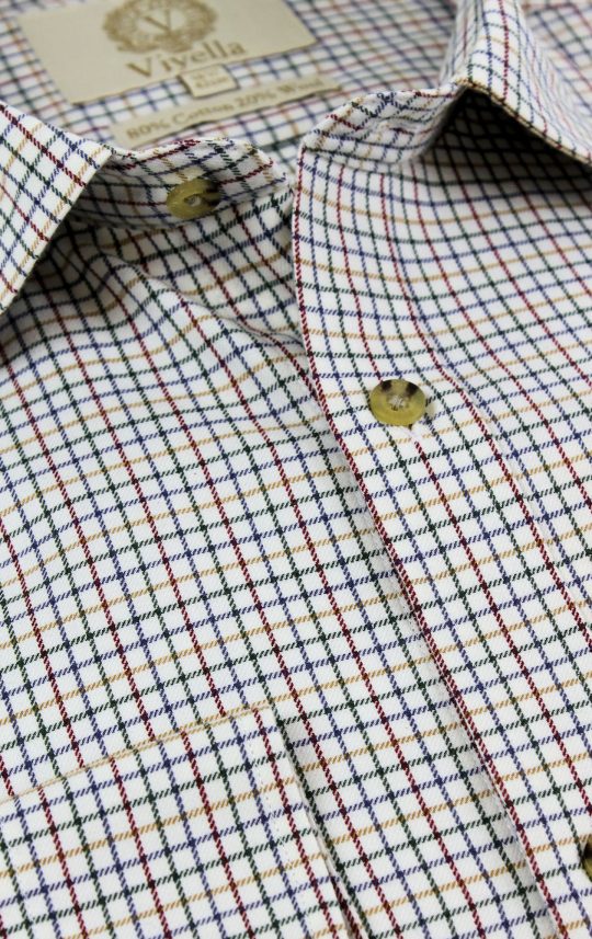 Viyella 80/20 Plum & Blue Mini Tattersall Check Classic Fit Shirt