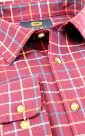 Viyella 80/20 Burgundy Diamond Check Classic Fit Shirt