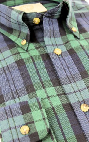 Viyella 80/20 Blackwatch Tartan Classic Fit Shirt with Button Down Collar