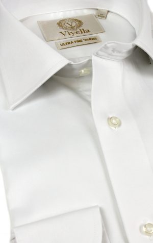 Viyella Plain White Tailored Fit Cotton Formal Shirt
