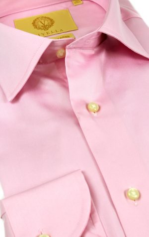 Viyella Plain Pink Tailored Fit Cotton Formal Shirt