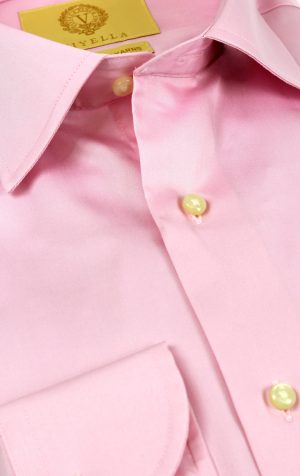 Viyella Plain Pink Tailored Fit Cotton Formal Shirt