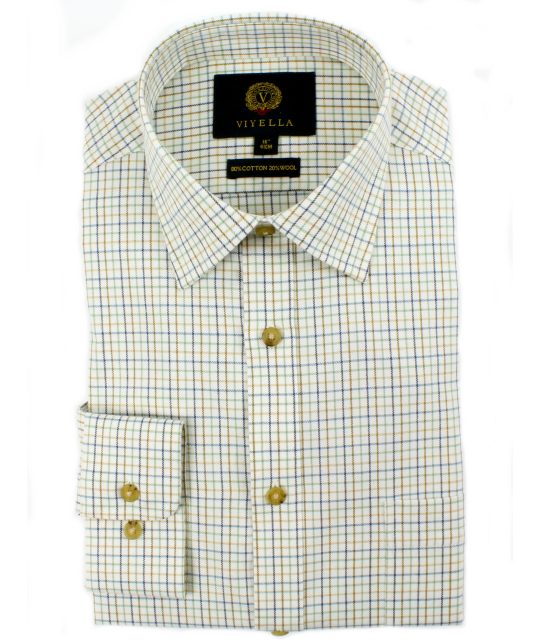 Viyella 80/20 Loden Green Mini Tattersall Classic Fit Shirt - Image 2