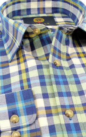 Viyella 80/20 Blue Plaid Classic Fit Shirt