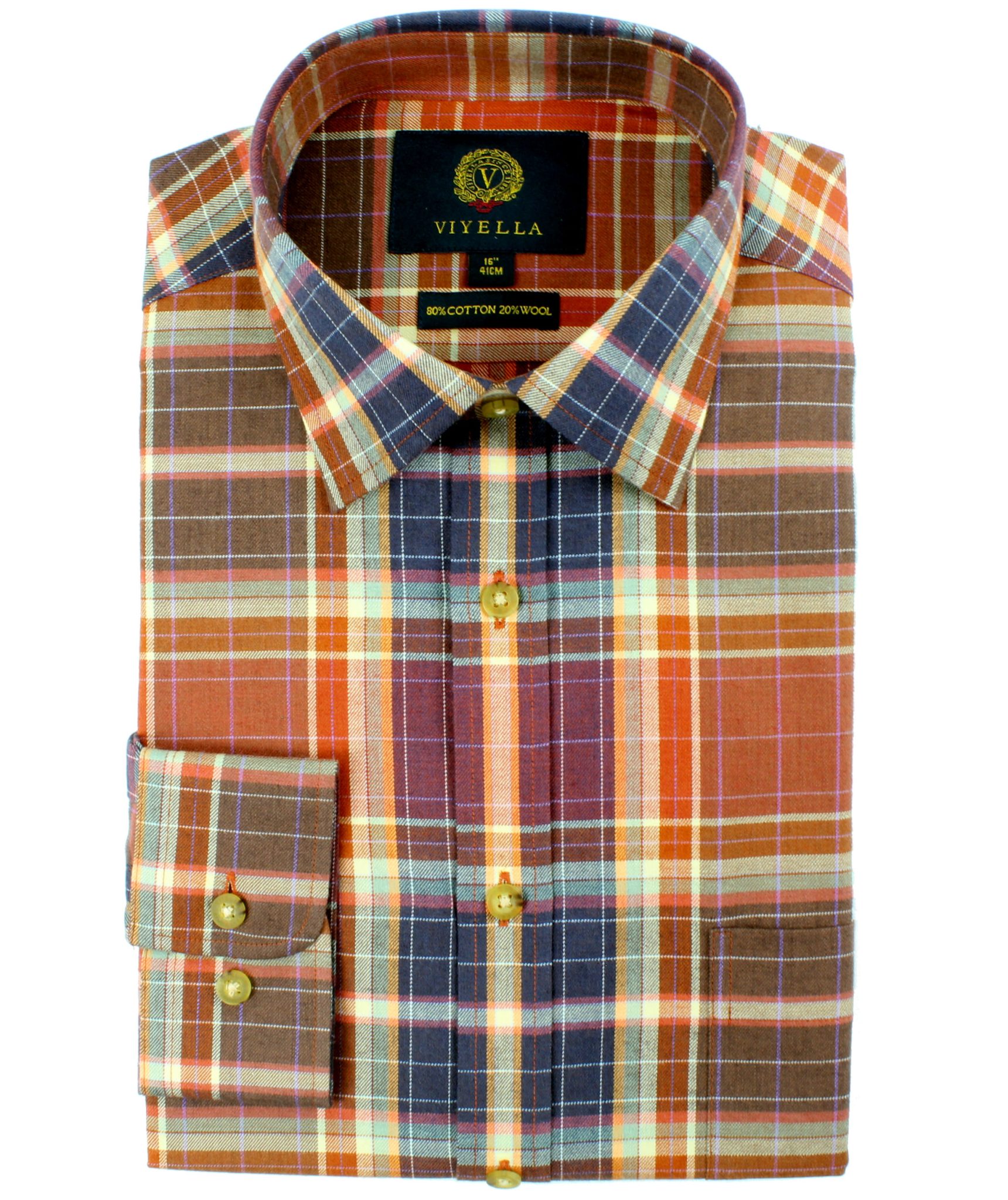 Viyella Men's 80/20 Long Sleeve Charcoal Button Down Sport Shirt - 653444 3998 main image 1