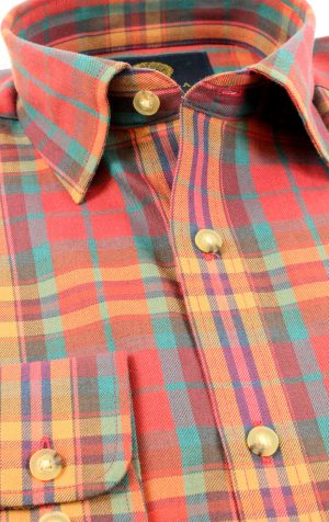 Viyella 80/20 Claret Red Plaid Classic Fit Shirt