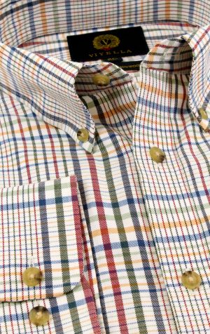 Viyella 80/20 Prince of Wales Tattersall Check Classic Fit Shirt with Button Down Collar