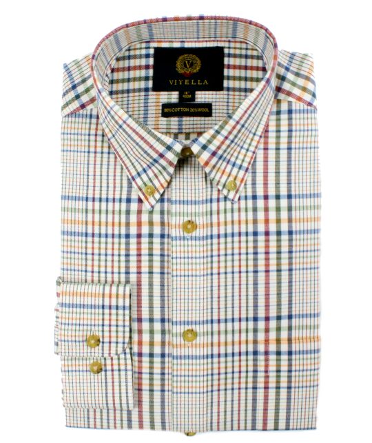 Viyella 80/20 Prince of Wales Tattersall Check Classic Fit Shirt with Button Down Collar - Image 2