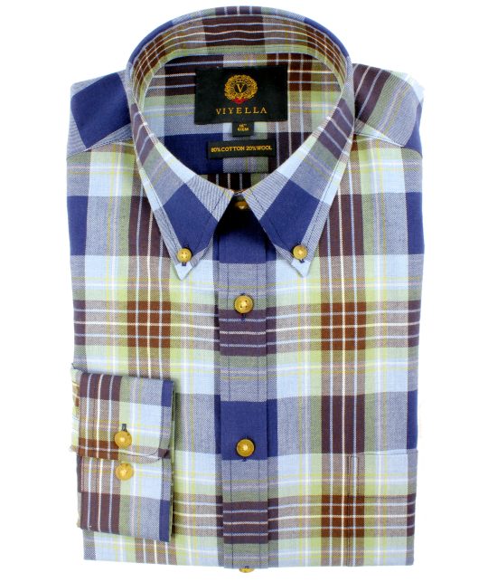 Viyella 80/20 Holyrood Tartan Classic Fit Shirt with Button Down Collar - Image 2