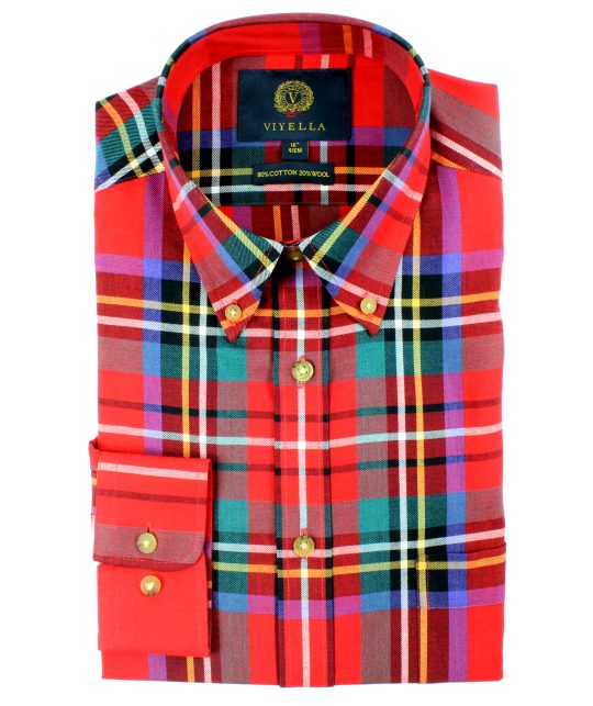 Viyella 80/20 Oversized Royal Stewart Tartan Classic Fit Shirt with Button Down Collar - Image 2