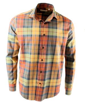 Viyella 80/20 Autumn Plaid Tailored Fit Shirt with Cutaway Collar