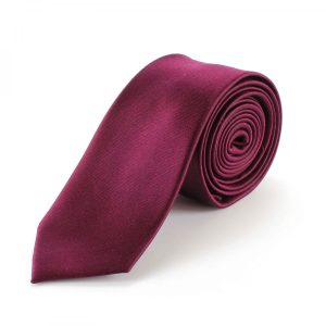 Tootal Plain Burgundy Silk Skinny Tie