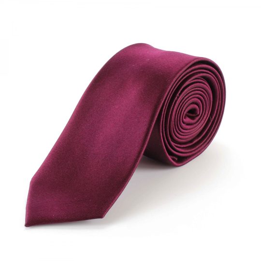 Tootal Plain Burgundy Silk Skinny Tie