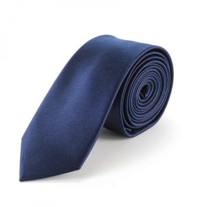 Tootal Plain Navy Blue Silk Skinny Tie