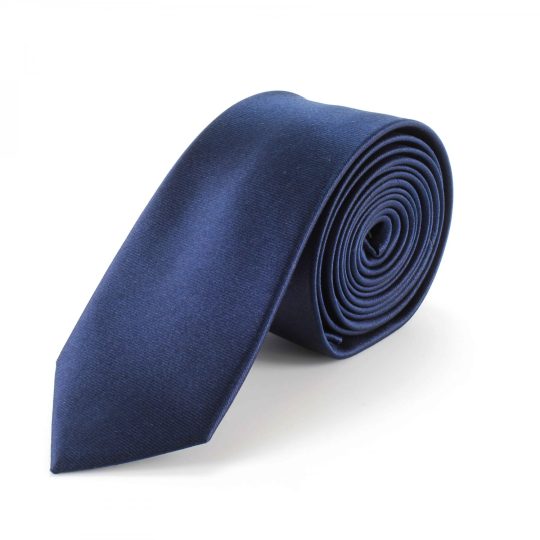 Tootal Plain Navy Blue Silk Skinny Tie