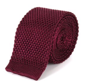 Tootal Burgundy Knitted Silk Plain Tie