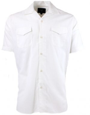 Viyella Plain White Linen Classic Fit Short Sleeve Shirt