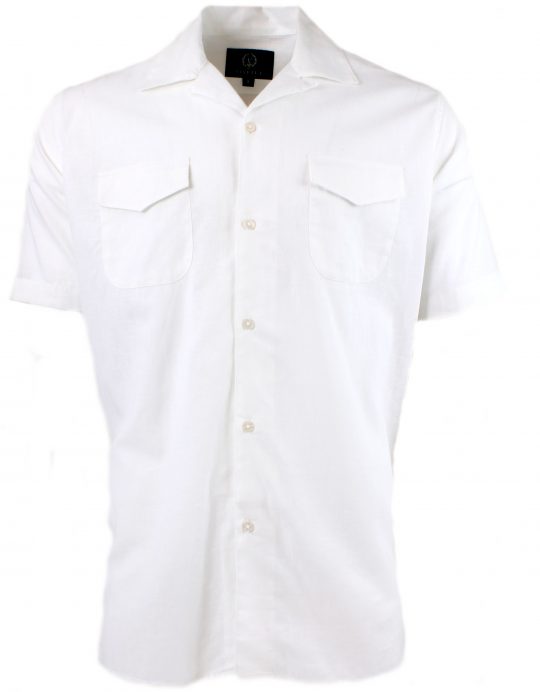 Viyella Plain White Linen Classic Fit Short Sleeve Shirt
