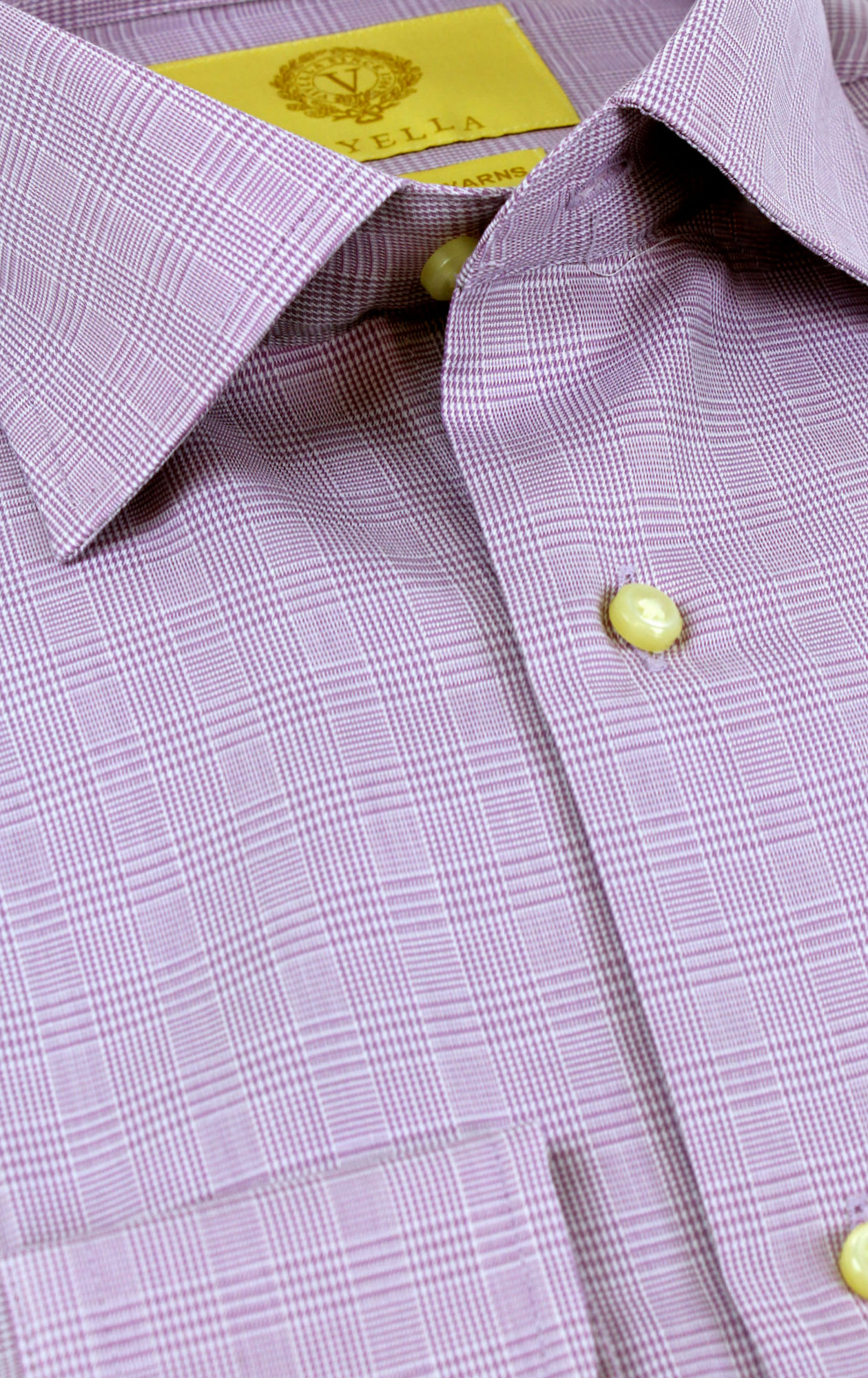 Viyella Lavender Prince of Wales Check Tailored Fit Cotton Formal Shirt