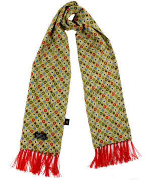 Tootal Yellow Small Geometric Print Rayon Scarf