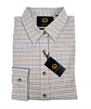 Viyella 80/20 Plum Mini Tattersall Check Ladies Blouse