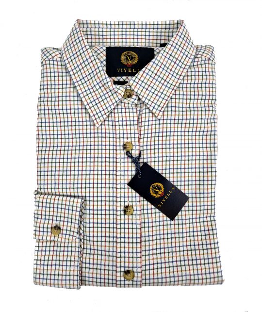 Viyella 80/20 Plum Mini Tattersall Check Ladies Blouse