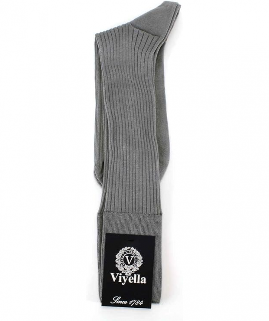 Viyella Mens Grey 100% Cotton Mercerised Cotton Half Hose Sock