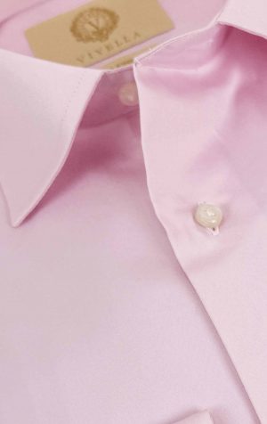Viyella Plain Pink Tailored Fit Cotton Formal Shirt