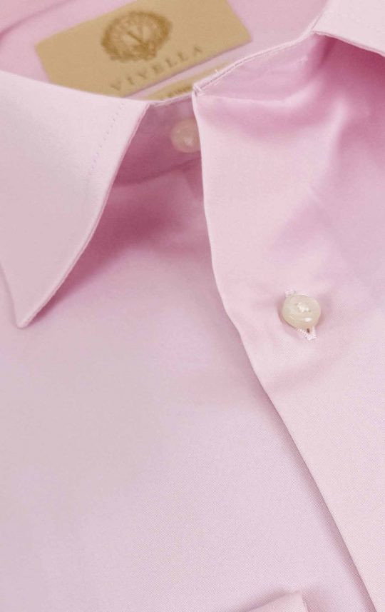 Viyella Plain Pink Tailored Fit Cotton Formal Shirt