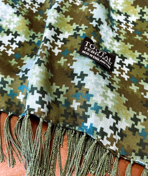 Tootal Camo Design Green Rayon Scarf