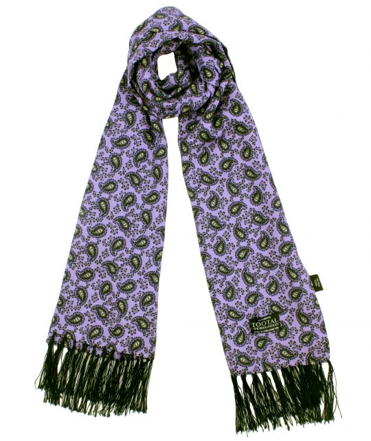 Tootal Purple Paisley Fringed Rayon Scarf - Image 2