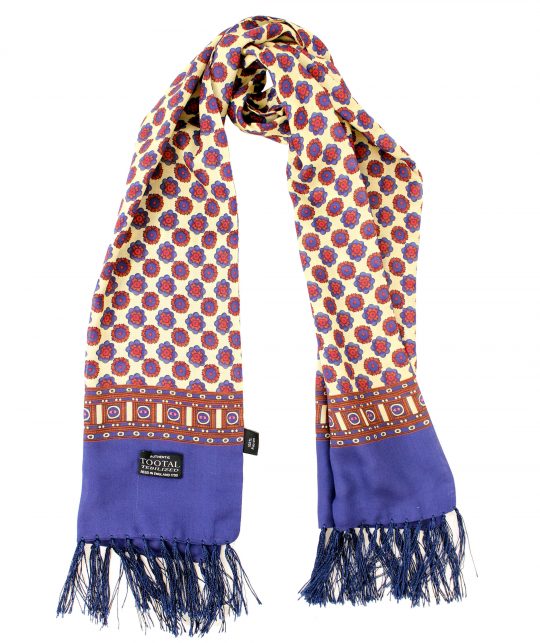Tootal Navy Border Fringed Rayon Scarf - Image 2