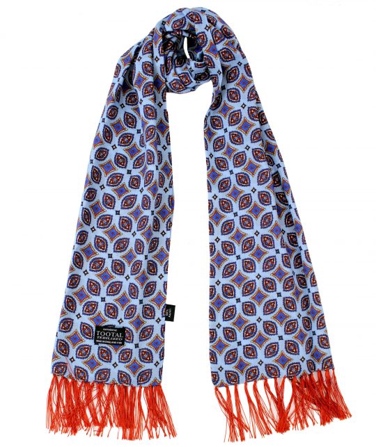 Tootal Blue Oval Geo Fringed Rayon Scarf - Image 2