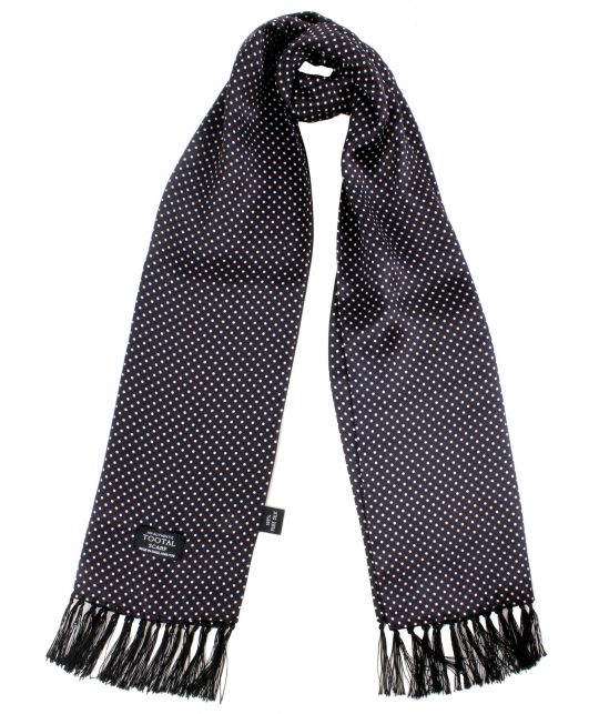 Tootal Black and White Polka Dot Silk Scarf - Image 2