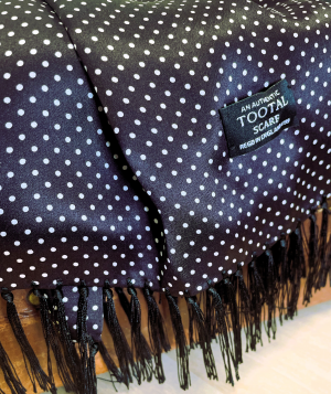 Tootal Black and White Polka Dot Silk Scarf