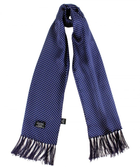 Tootal Vintage Blue Polka Dot Silk Scarf - Image 2