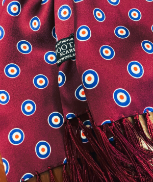 Tootal Wine Target Silk Scarf