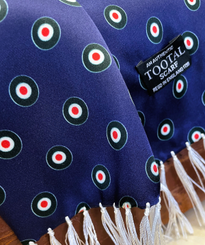 Tootal Blue Target Silk Scarf