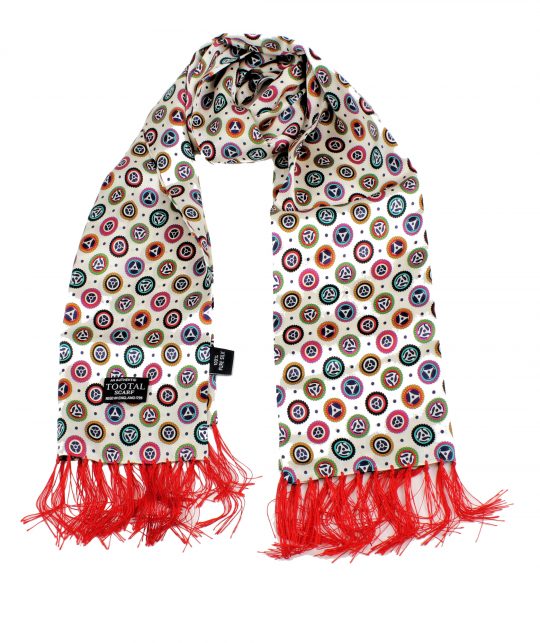 Tootal Cream Spider Design Silk Scarf - Image 2