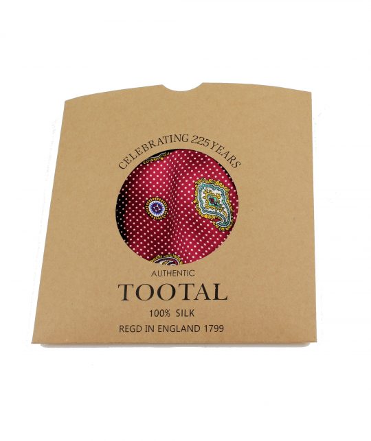 Tootal Red Polka Dot Motif Silk Scarf - Image 3