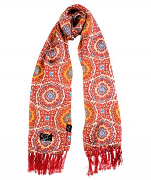 Tootal Nectarine Kaleidoscope Silk Scarf