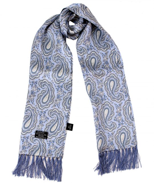 Tootal Sky Blue Weller Silk Scarf - Image 3