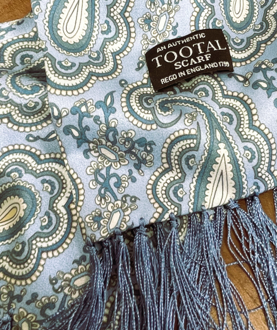 Tootal Sky Blue Weller Silk Scarf - Image 2