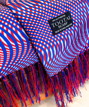 Tootal Blue & Red Tonic Design Silk Scarf
