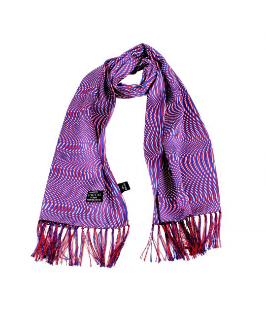 Tootal Blue & Red Tonic Design Silk Scarf - Image 2