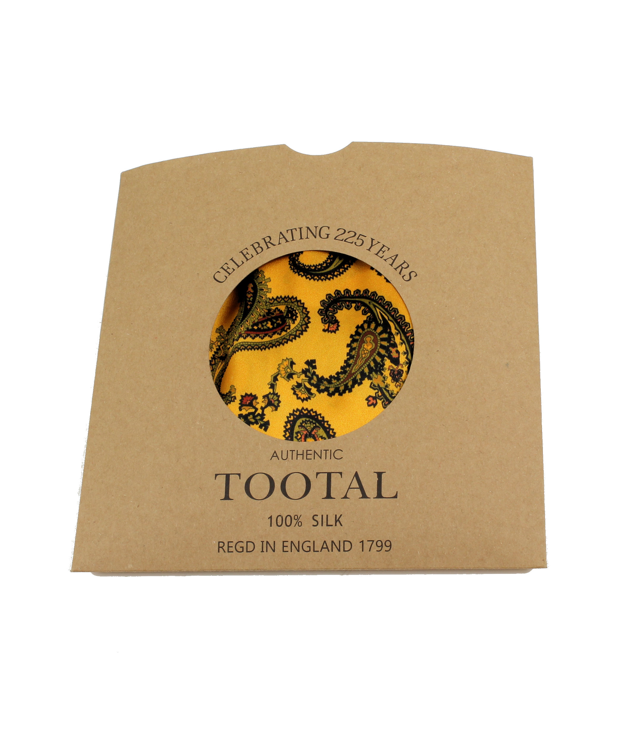 Tootal Gold Paisley Border Design Silk Scarf - Image 2